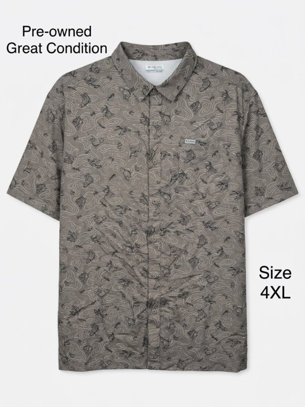Columbia PFG Short Sleeve Button-Up Shirt – Size 4X Tall